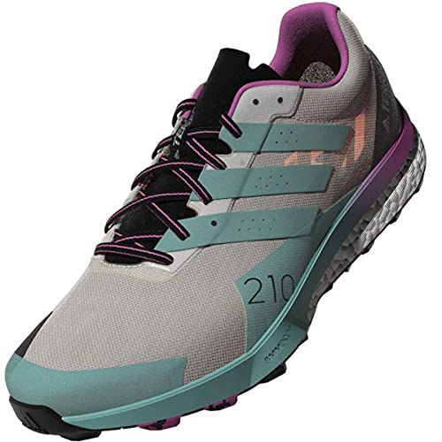 adidas Women's Terrex Speed Ultra Trail Running Shoe, Cloud White/Acid Mint/Screaming Pink - 7.5