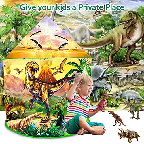 Aedcbaide Extraordinarias tiendas de campaña de dinosaurio con espacio cohete, tienda de campaña de 130 x 100 x 100 cm para 3 años o más, tienda de campaña para niños para interiores y exteriores