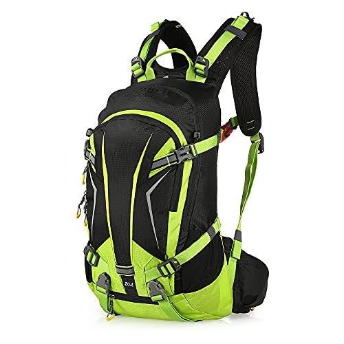 Aeike Bolsa Ultraligera Transpirable Impermeable para Bicicleta, Mochila de montañismo，Senderismo, equitación, Viaje,Adulto Color Verde 20L