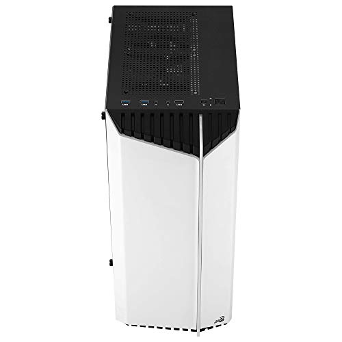 Aerocool BIONICV1WH Blanca, Caja Gaming RGB ATX, Cristal Templado+Ventilador 12cm