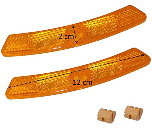 AERZETIX: Par de catadióptricos Reflectantes reflectores Naranja para Llantas radios Rueda de Bicicleta C41144