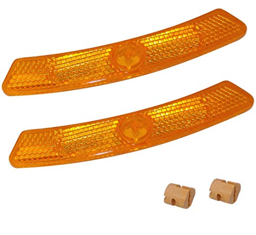 AERZETIX: Par de catadióptricos Reflectantes reflectores Naranja para Llantas radios Rueda de Bicicleta C41144