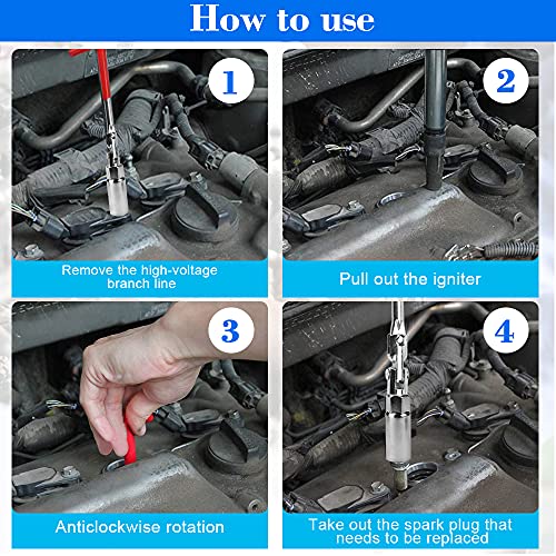 AFASOES Llave de Bujías en Forma de T Saca Bujias con Vaso 16mm y Vaso 21m Llave Bujias Coche Saca Bujias Auto Llave para Quitar/Cambiar Bujias Herramienta para motor Cortacesped Motosierra, 3 Piezas