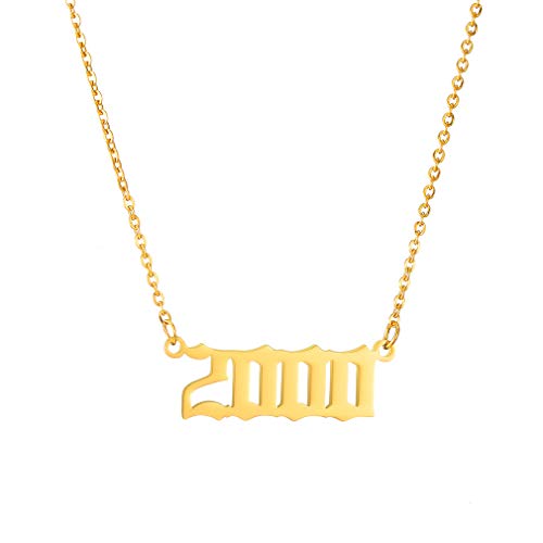 AFSTALR Collar Cumpleaños Mujer Oro Año Número Colgante Hija Pareja Aniversario Regalo Original de Joyería Personalizado