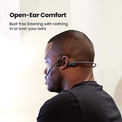 AfterShokz Opencomm Auriculares estéreo inalambricos de conduccion osea Bluetooth con microfono Boom con cancelacion de Ruido para la Oficina, el hogar, el Negocio, Conductores de Camiones