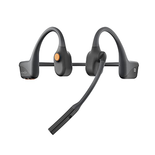 AfterShokz Opencomm Auriculares estéreo inalambricos de conduccion osea Bluetooth con microfono Boom con cancelacion de Ruido para la Oficina, el hogar, el Negocio, Conductores de Camiones