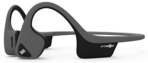 Aftershokz Trekz Air, Auriculares Bluetooth Inalambricos Conducción Osea, Banda para Cuello con microfono, Gris