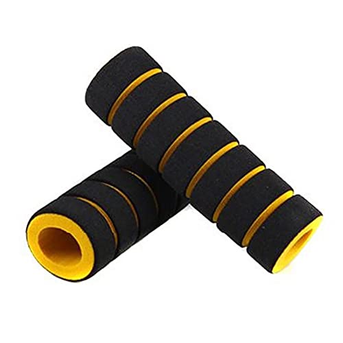 Agarre a La Bicicleta De Montaña, Agarre De La Manillar De La Bicicleta De Espuma, Empuñaduras De Goma Suave Antideslizante para Scooter Montaña Triciclo Bicicletas Plegables [Negro Y Amarillo]