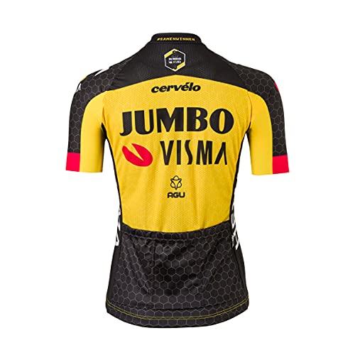 AGU Replica Team Jumbo Visma 2021 Mujer, Maillot Ciclismo Mujer Verano, Ropa de Ciclismo Oficial del Equipo de Ciclismo Profesional Jumbo Visma - Amarillo - S