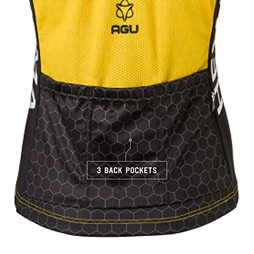 AGU Replica Team Jumbo Visma 2021 Mujer, Maillot Ciclismo Mujer Verano, Ropa de Ciclismo Oficial del Equipo de Ciclismo Profesional Jumbo Visma - Amarillo - S