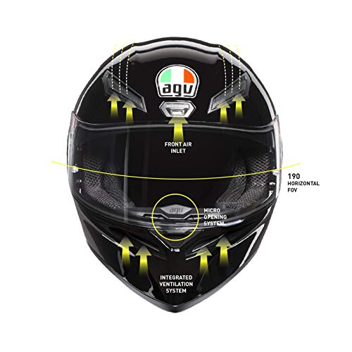 AGV 0281A4I0_002_ML K1 Solid Casco Moto Integral, Negro, ML