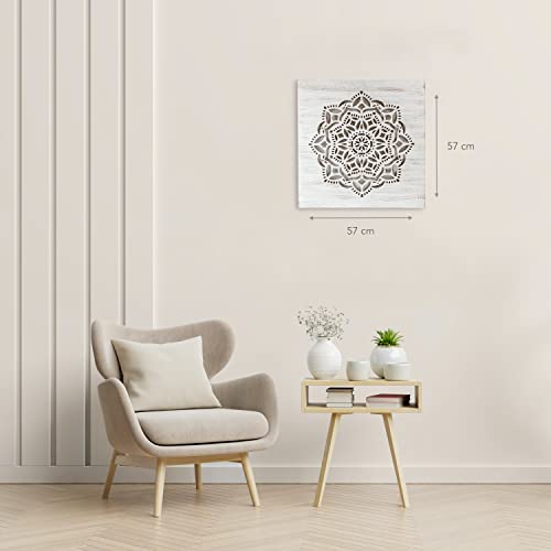 Aiire Cuadro Mandala Madera Pared - Cuadros para Cabeceros de Cama con Mandalas Calados - Cuadros Decoracion Salon Modernos y para Dormitorios de Matrimonio - Decoracion Zen, Yoga, Meditación