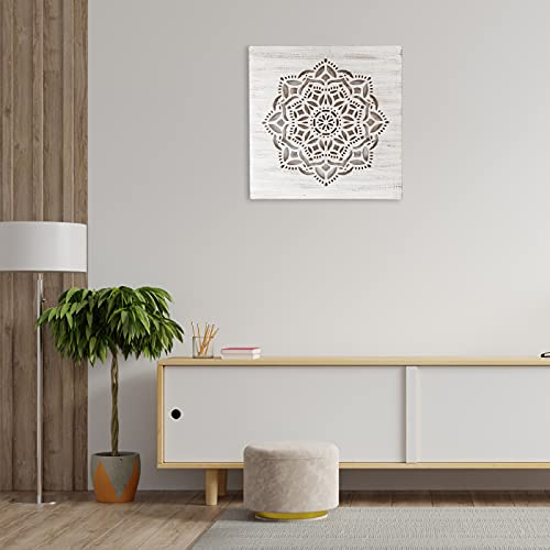 Aiire Cuadro Mandala Madera Pared - Cuadros para Cabeceros de Cama con Mandalas Calados - Cuadros Decoracion Salon Modernos y para Dormitorios de Matrimonio - Decoracion Zen, Yoga, Meditación