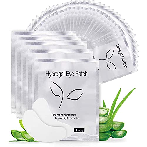 Aikvigss 50 Pares Parches Eye Gel Pads para Extensión de Pestañas, Pestañas Lash Extension Pads Sin Pelusa Under Eye Gel Parches Beauty Tool para Pro Salon Extensión Individual de Pestañas