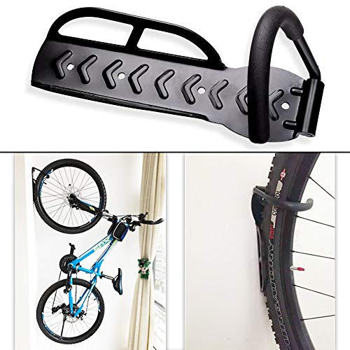 aiMaKE Gancho para Colgar Bicicleta en la Pared Paquete - Soporte de pared bicicleta gancho pared retención de montaje con tornillos -Soporta hasta 30 kg cada uno - Negro (4 Unidades)