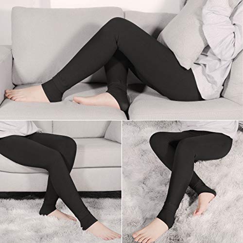 AIMTOP 2 Pack Leggins Termicos Mujer, Leggins Mujer Invierno Terciopelo Elástico Leggings Mujer Invierno, Mallas Termicas Mujer Pantalon Termico, Leggins Termicos (Negro)