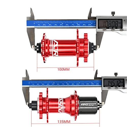 aiNPCde Buje MTB, 32 Hoyos Adecuado para 8-11 Velocidades Bicicleta de Montaña Buje Delantero y Trasero 4 Rodamiento Ultraligero Accesorios para Bujes de Freno de Disco (Color : Front and Rear hub)