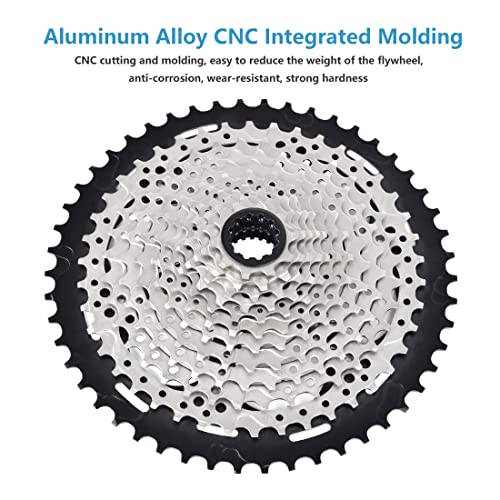 aiNPCde MTB Micro Spline Cassette 12 Velocidades 50T para Bicicletas MS Hub Tower Base Compatible con 125M7100 M8100 XTR M9100