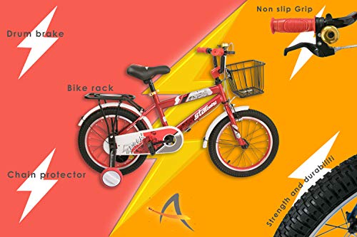 Airel Bicis Infantiles | Bici con Ruedines y Cesta | Bicicletas Infantiles para Niños y Niñas | Bicicletas 16 y 18 Pulgadas | Bicicletas niños 4-7 años | Color: Rojo Pulgadas: 16