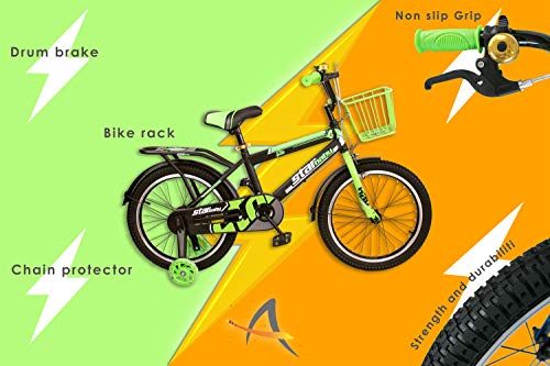 Airel Bicis Infantiles | Bici con Ruedines y Cesta | Bicicletas Infantiles para Niños y Niñas | Bicicletas 16 y 18 Pulgadas | Bicicletas niños 4-7 años | Color: Verde Pulgadas: 16