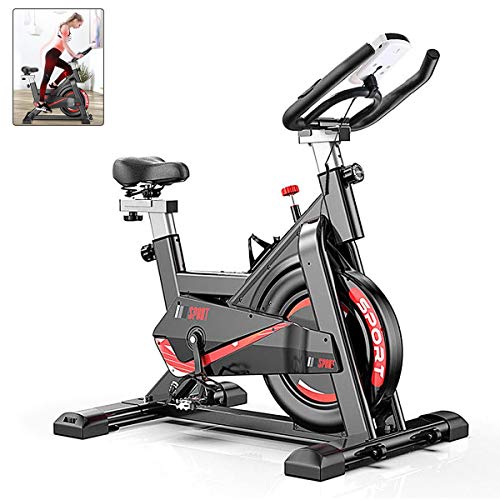AJUMKER Bicicleta de ejercicios para interiores Manillar ajustable y Asiento para gimnasio en casa para ejercicios con todo incluido Fitness Bike Función de frecuencia cardíaca, pantalla LCD