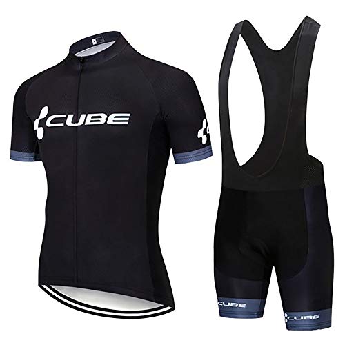 AKAPF Traje Ciclismo Hombre Verano Conjunto Bicicleta Ropa MTB Maillot Bici Manga Corta Culotte Ciclista con Badana 3D Gel