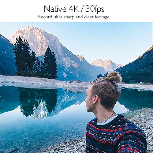 AKASO Cámara Deportiva WiFi Nativa 4K 30fps Cámara de Acción con Pantalla Táctil EIS Ángulo de Visión Ajustable Cámara Acuatica Sumergible 40M Control Remoto 2 Baterías Multi Accesorios V50X