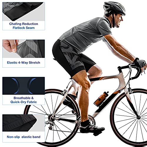 AKASO Pantalones Cortos de Ciclismo para Hombre Mallas Bicicleta Compresion Acolchada con Gel 3D Pantalones Cortos Antideslizantes y Transpirables