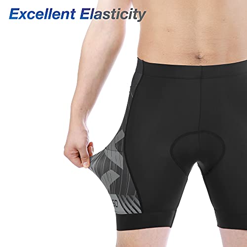 AKASO Pantalones Cortos de Ciclismo para Hombre Mallas Bicicleta Compresion Acolchada con Gel 3D Pantalones Cortos Antideslizantes y Transpirables