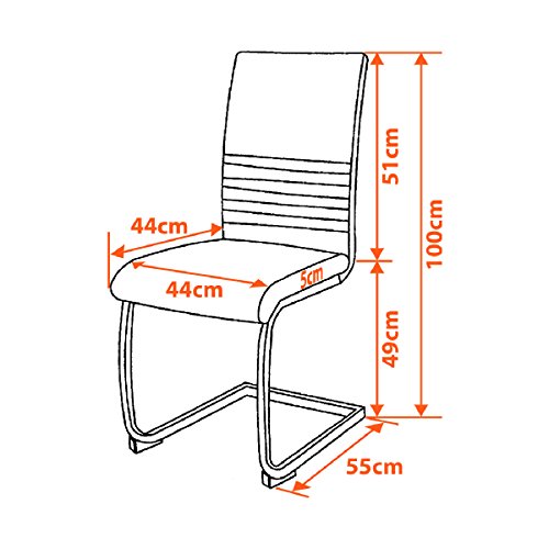 Albatros Silla Cantilever LUGANO Set de 4 Sillas Gris Claro, SGS probado