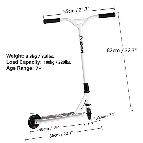 Albott Patinete de Acrobacia Patinete de Trucos y Saltos para Nios y Nias a Partir de 7 aos Ruedas 100mm Rodamientos ABEC-9