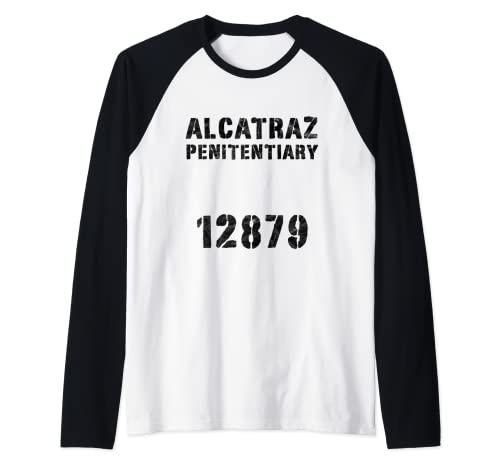 Alcatraz - Disfraz de prisión de Sträfling Knast, color naranja Camiseta Manga Raglan