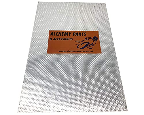 Alchemy Parts Protección Térmica Hoja 100cm x 33cm - Autoadhesivo Escape & Motor Aluminio - Reflectante - Ideal para Moto Carenado Y Coche