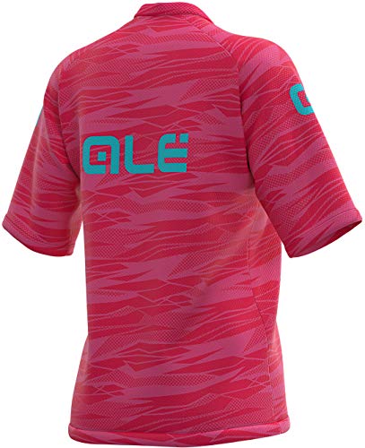 Alé Cycling Off-Road MTB Rock - Maillot de ciclismo de manga corta para mujer, color berry/turquesa, talla S 2021