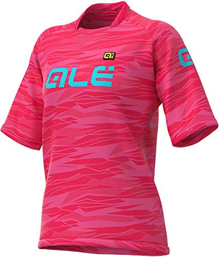 Alé Cycling Off-Road MTB Rock - Maillot de ciclismo de manga corta para mujer, color berry/turquesa, talla S 2021