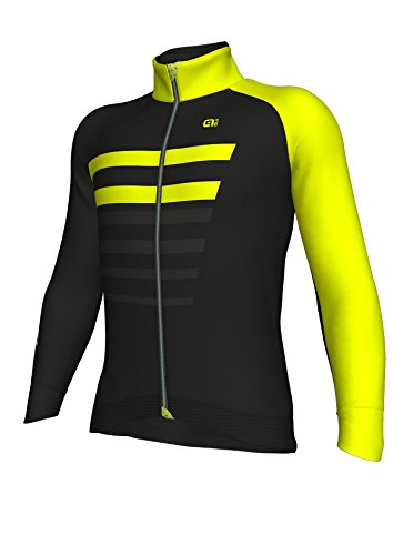 Ale PRR Piuma Chaqueta Racing con Windtex, Hombre, Negro/Amarillo, L