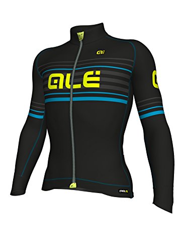 Ale Salita PRR Maillot Manga Larga, Hombre, Negro/Azul, S