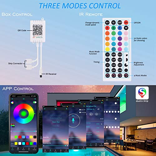 ALED LIGHT Tiras LED 5050 RGB 5m de Longitud 150 LED Multicolor Control Remoto de 44 Botones y Fuente de Alimentación