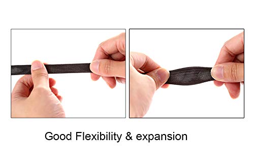 Alex Tech 6mm-7.5m Funda de Cable Trenzado Expandible Recoge Cables Cubre Cables Tapa Cables para Cable de Audio y Video Alambre Automotriz - Negro