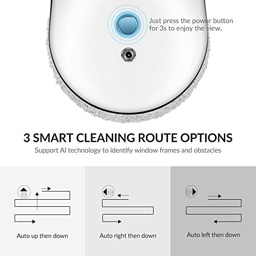 AlfaBot X6 Robot Limpiacristales, Robot de Limpieza de Ventanas Controlado por Control Remoto, Robot aspirador para ventanas con 3 Modos Automáticos