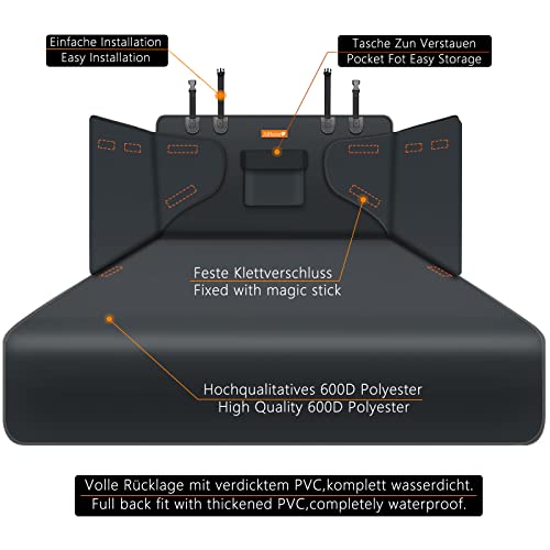 Alfheim Funda para Maletero de Coche para Perros - Protector de Asiento Antideslizante Impermeable para Mascotas - Viaje Lavable Duradero de la Cubierta de la Bota Universal para el camión/SUV (Gris)
