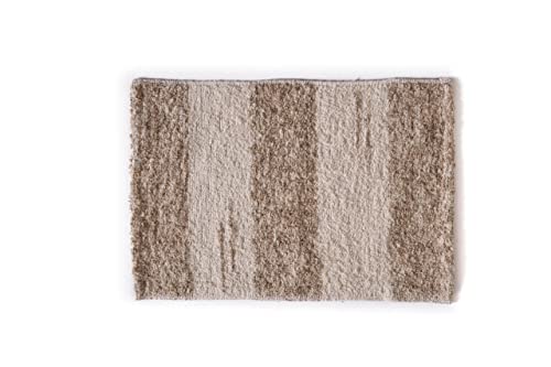 Alfombra de baño Artesanal, Ducha y Exterior, de algodón Suave Muy Absorbente, Fabricada a Mano en España, Lavable en Lavadora y Secado rápido (Marrón Tierra Andina)