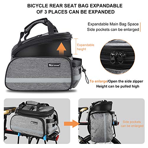 Alforja impermeable para bicicleta, 10 – 25 L, multifunción, gran capacidad, para maletero de bicicleta, mochila compatible con nailon resistente y duradero, para equipaje de ciclismo