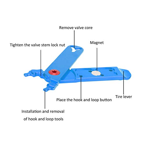 Alicates de eslabones Maestros de Bicicletas, Herramienta Multifuncional de extracción de Cadenas de eslabones rápidos, Herramienta de válvula, Herramienta de reparación de Bicicletas(Azul)