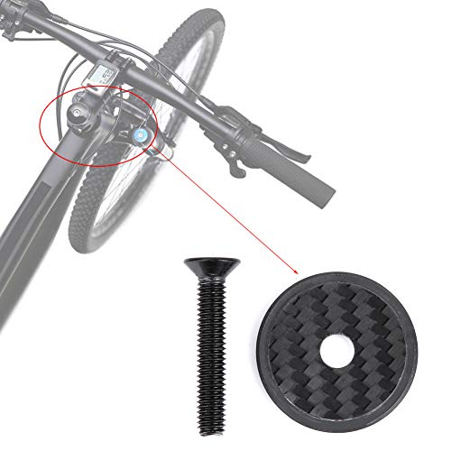 Alinory Vástago Auriculares Tapa Superior Fibra de Carbono Tornillo súper Ligero para Taller de reparación Bicicletas de Carretera Bicicletas de montaña