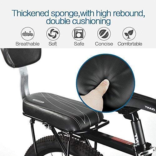 ALIXIN-10029 Cojín Para Asiento Trasero de Bicicleta,Asiento Trasero de Bicicleta,Asiento de Niño,Accesorios Para Bicicleta Al Aire Libre,Incluye Respaldo a Juego.(Uso General Para Adultos y Niños)