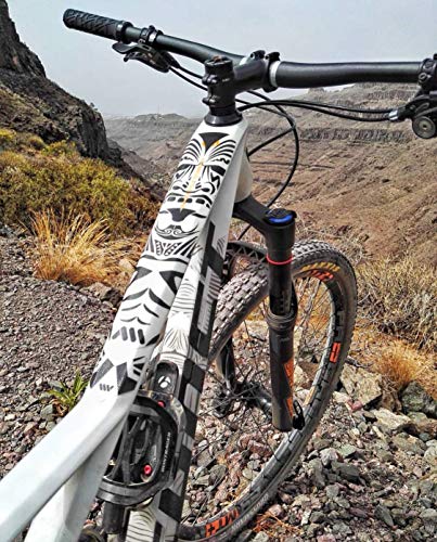 All Mountain Style AMS Protector de Cuadro Extra – Protege tu bicicleta de posibles arañazos y golpes, Transparente/Maori