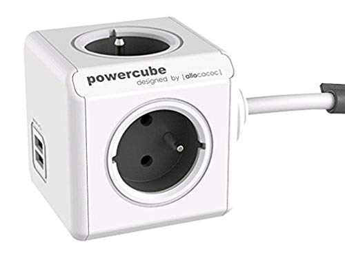 Allocacoc PowerCube Extended USB E(FR), 3m 4AC outlet(s) 3m base múltiple - Bases múltiples (3m, 16 A, 625 g, 3 m, 77 mm, 77 mm, 234 mm)