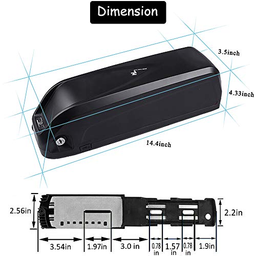 (Almacén DE) Batería Ebike 36V para Motor de 200W-750W, Batería de Bicicleta eléctrica 17.5Ah Batería de Bicicleta HL03 (HL03-36V 17.5Ah para Motor de 200W-750W)