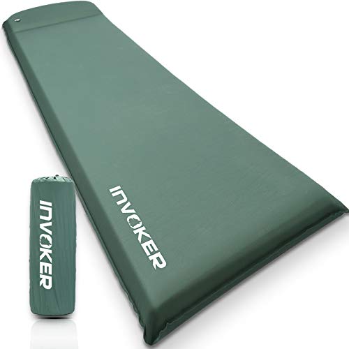 Almohadilla de dormir para acampar – 3 pulgadas de espuma viscoelástica ultra gruesa autoinflable, con almohada de inflado rápido en 25 s para mochilero